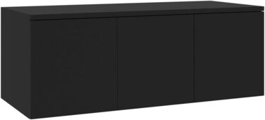 vidaXL ТВ тумба з 3 шухлядами, чорна, 80x34x30 см, ДСП