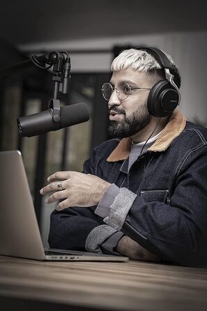 Динамічний мікрофон Shure SM7B для вокалу, подкастів і студії, XLR, широкий частотний діапазон, теплий звук, чорний