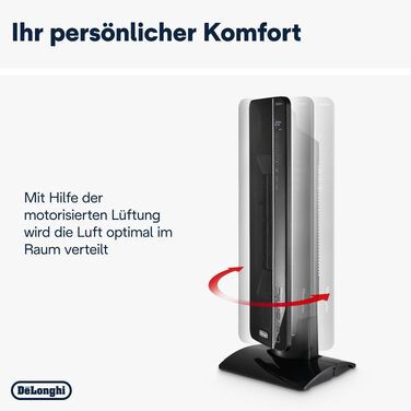 Теплова завіса-вентилятор De'Longhi TCH Turmventilator з функцією обігріву, 2400Вт, для приміщень до 70м³, 3 режими потужності, таймер 24г, чорний (TCH8993ER.BC)