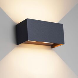 Стічний LED світильник Klighten 24W для вулиці та дому, IP65, Up-Down, тепле біле світло 3000K, регульований кут проміння, антрацит RAL 7016