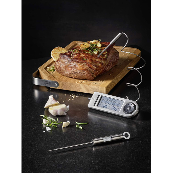 Термометр кулінарний RÖSLE Gourmet з цифровим дисплеєм, °C/°F, -40°C до +200°C, нержавіюча сталь 18/10, 21.5 см, сріблястий