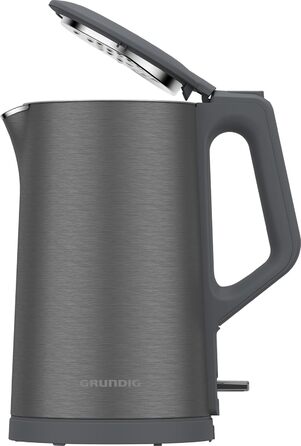 Електрочайник Grundig WK 7340, 2150 Вт, 1,5 л, нерж. сталь, подвійна стінка, авто-вимкнення, Dark Inox