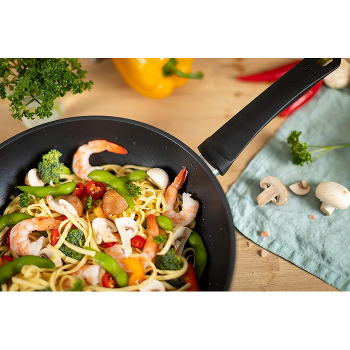 Wok KUHN RIKON Easy Induction 28 см, антипригарний, алюмінієвий, для індукції, чорний