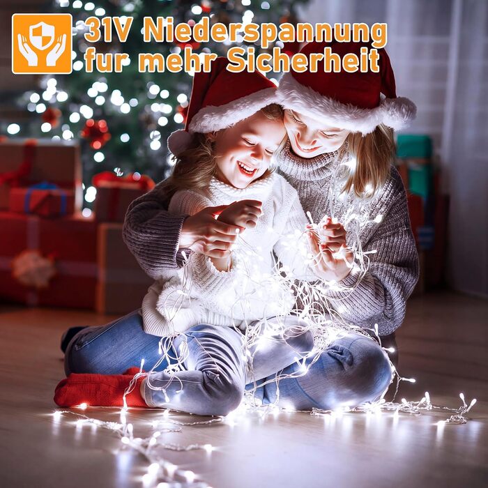 Світлодіодна гірлянда-дождик HeiPard для вулиці 12.15м, 486 LED, 8 режимів роботи, таймер, холодний білий колір