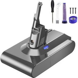 Акумулятор для пилососа Dyson V6 Powtree (2 фільтри, захисна кришка, гвинти) 6.0Ah Сірий
