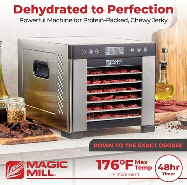 Сушарка для продуктів Magic Mill MFD-7700, 7 лотків, срібляста, пластик, прямокутна