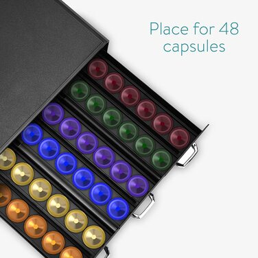Navaris тримач для кавових капсул Nespresso, органайзер на 48 капсул, 3 шухляди, сучасний контейнер для зберігання кавових капсул