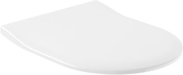 Сидіння для унітазу Villeroy & Boch Subway 2.0 SlimSeat D-подібне, біле глянцеве, з мікроліфтом (Duroplast), 9M68S101