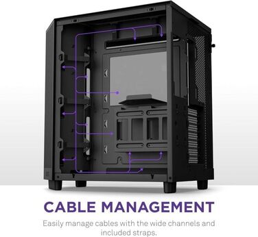 Корпус для ПК NZXT H6 Flow Black, вентиляція, ATX, чорний