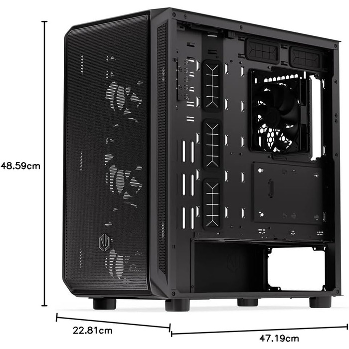 Комп'ютерний корпус ENDORFY Arx 700 Air ATX, 5x140 мм вентиляторів, підтримка двох радіаторів до 360 мм, сітчасті верх і перед, висока сумісність компонентів, EY2A012
