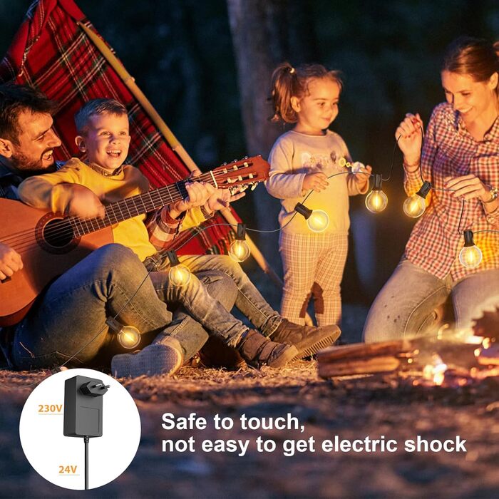 LED гірлянда вулична 45.7м 150 LED, 24V для саду, тераси, вечірок, декору
