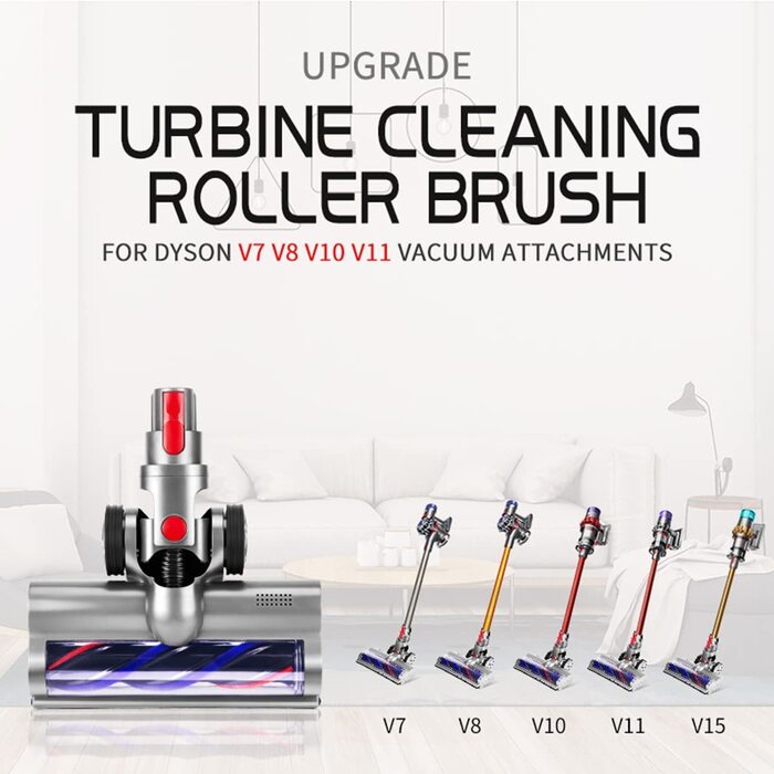 Насадка-щітка KENVOR з LED для Dyson V7/V8/V10/V11/V15, підлога, килими, прямий привід