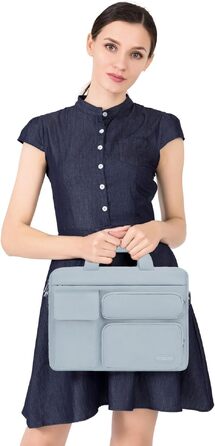 Сумка для ноутбука MOSISO 15-15.6 дюймів, захисна плечова сумка для навчання та роботи, міцна, світло-блакитна