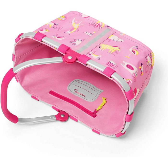 Дитячий кошик для покупок reisenthel carrybag XS, 5 л, 33,5x18x19,5 см, рожевий з буквами ABC friends