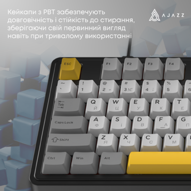 Дротова магнітна клавіатура Ajazz AK980 MAX Magnetic switches Black Grey Yellow (AK980-MAX-M-BGY)