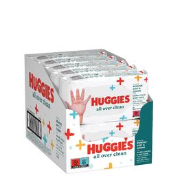 Вологі серветки для дітей Huggies All Over Clean, 10 паків по 56 шт (загальна кількість 560 шт), набір на місяць