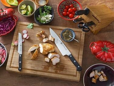 Кухонний ніж ZWILLING Gourmet Compact 20 см, нержавіюча сталь, ергономічна ручка, чорний, Made in Germany