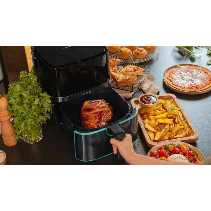 Фритюрниця без олії Cecotec Cecofry Full Pro 5500, 5.5 л, 1700 Вт, 8 режимів, PerfectCook, Touchpad, нержавіюча сталь