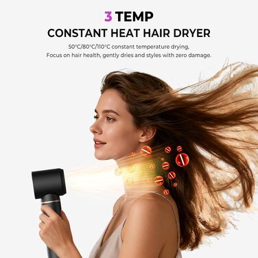 UMIGA Hairstyler 5-в-1: Фен-щітка, стайлер для волосся, випрямляч, плойка, насадки для укладки. Чорний колір