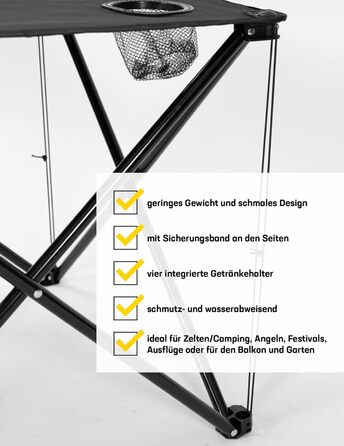 Складаний кемпінговий стіл Kirkjubøur Solkatt 58x58x51 см з підстаканником, зелений – для пікніка, подорожей і кемпінгу