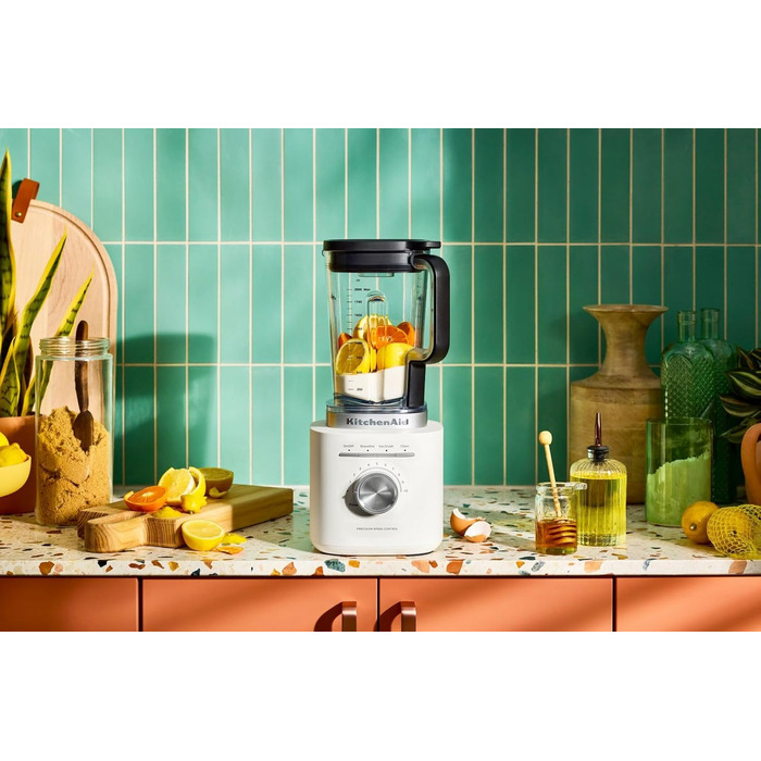 Блендер стаціонарний KitchenAid 5KSB2073EPL Pure Power, 1.5 л, білий перламутр - для смузі, супів, крихти льоду