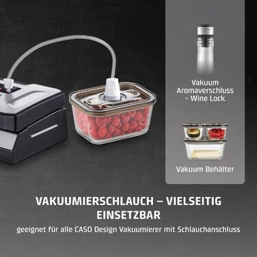 Вакууматор CASO VC10 для продуктів харчування, пристрій для вакуумування з 30 см швом та набором із 10 пакетів