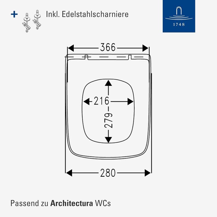 Сидіння для унітазу Villeroy & Boch Architectura D-подібне, біле глянцеве, з мікроліфтом (м'яке закриття), знімне, термопласт (Duroplast), оригінальне 98M9C101