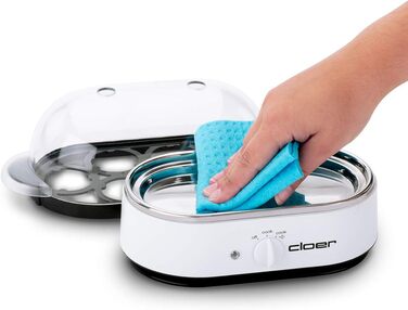 Яйцеварка Cloer 6081 з аудіосигналом, пластик, біла