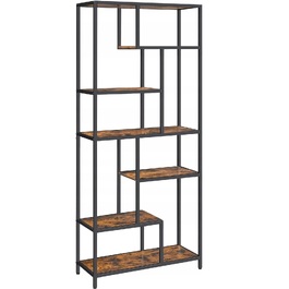 Стелаж Songmics у стилі лофт, 80 x 30 x 180 см, чорний/рустикальний дуб