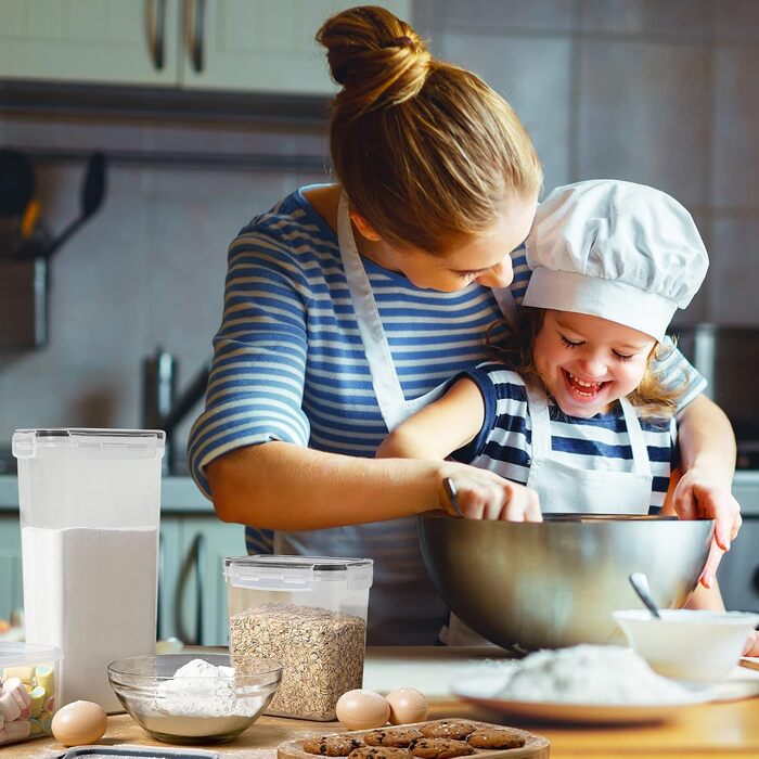 Набір герметичних контейнерів для зберігання TWBEST, 16 шт, BPA-free, різні розміри, для сухих продуктів, круп, макаронів, цукру, борошна, для кухні