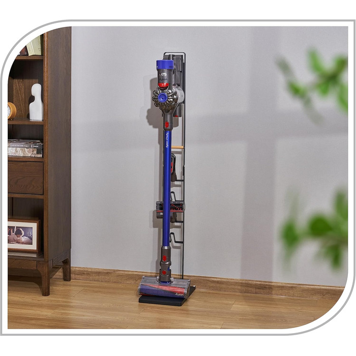 Стійка для пилососа PureMounts на роликах, сумісна з Dyson V6/V7/V8/V10/V11/V12/V15, чорна