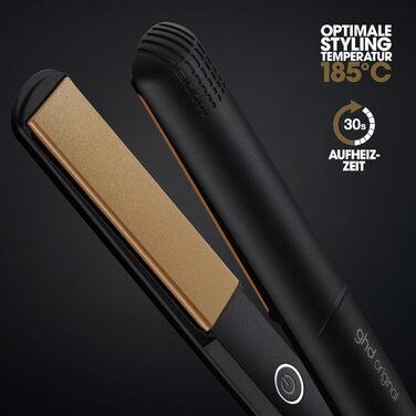 Випрямляч для волосся ghd Original - для гладкого, шовковистого та м'якого волосся з блиском, без пошкодження від високих температур, для всіх типів волосся, чорний (стара упаковка)