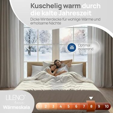 Зимові ковдри LILENO HOME 155x220 см [2 шт] - тепла зимова ковдра для комфортного сну, ковдра для алергіків, витримує прання до 95°C
