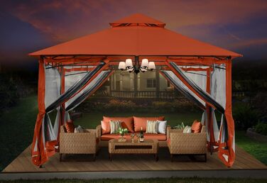 Павільйон садовий ABCCANOPY 2.5x2.5м водонепроникний, з москітною сіткою, сталевий каркас, сірий - для вечірок та захисту від сонця та дощу