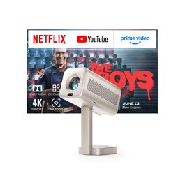 Smart проектор 4K VOPLLS Heimkino: Netflix, 30000 люмен, WiFi 6, Bluetooth, FHD 1080P, Автофокус, Корекція трапеції, Золотий