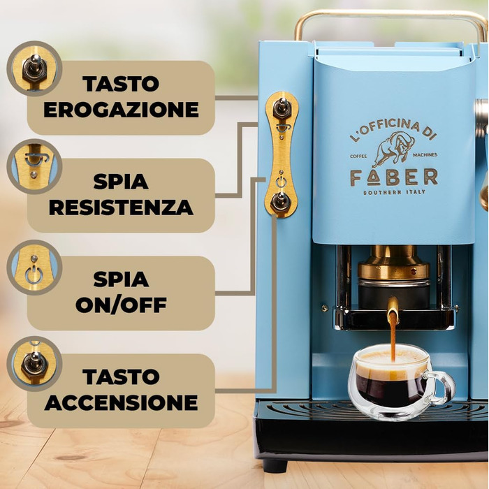 Кавомашина Faber Pro Deluxe з міді та вафельниці з Ese паперу 44 мм