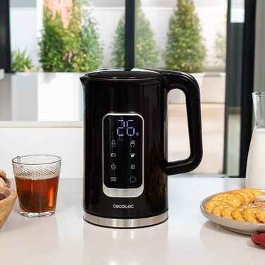 Електричний чайник Cecotec Thermosense 500 Touch: 1,7 л, 2200 Вт, нержавіюча сталь, 5 температурних режимів, сенсорне управління, поворотний на 360°, Cool Touch, автоматичне відключення, функція підтримання тепла