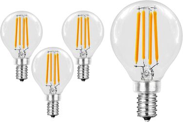 Світлодіодна лампа Trango E14002-3, 5 Вт, 450 Лм, 3000K, кулька, E14, 3 шт. – LED філаментна лампочка, заміна 40Вт, тепле біле світло, кут 360°
