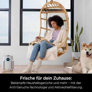 Повітряний фільтр Shark NeverChange HP150EU: для кімнат до 60 м², HEPA-фільтр на 5 років, уловлює 99,97% алергенів, авто-режим, тиха робота, LED-дисплей, білий