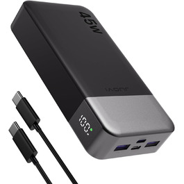 Портативний Power Bank JUOVI J2621, 20000mAh, 45W, сумісний з Switch, MacBook, iPhone, Samsung, Steam Deck та іншими пристроями (чорний)