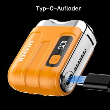 Електричний чоловічий бритва SmoothTrim міні роторний, подвійний, бездротовий, USB-зарядка, для дому, авто та подорожей, золотий колір