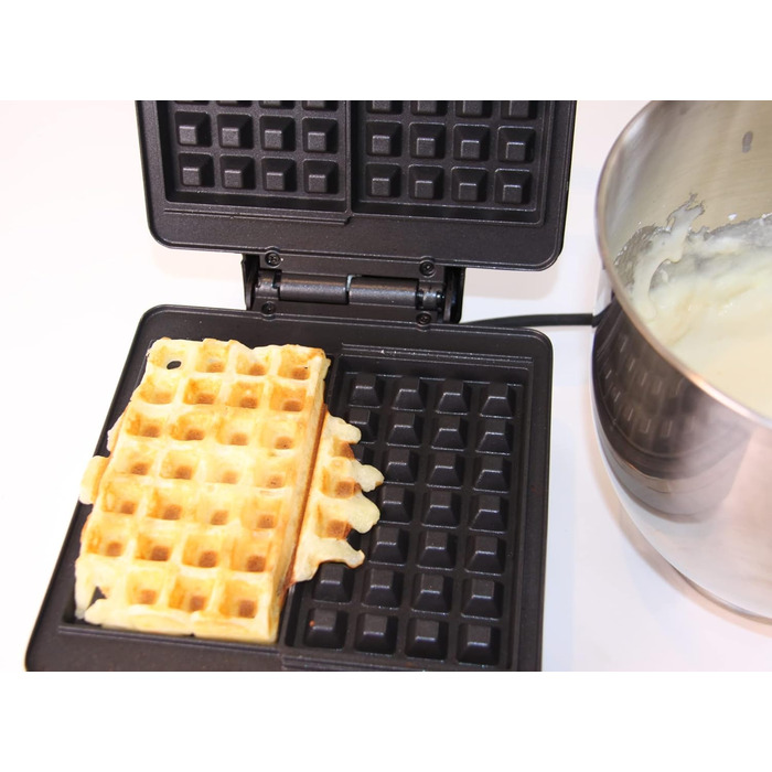 Електрична вафельниця LITTLE BALANCE 8816 Power Waffeln 1600 Вт, антипригарне покриття без PFAS, для товстих та хрустких вафель, чорна (28.5 x 21 x 14.5 см)