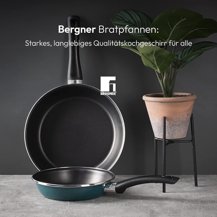 Набір сковорідок BERGNER Classique 20 і 26 см, алюміній, антипригарне покриття, для всіх плит, PFOA-free, зелений