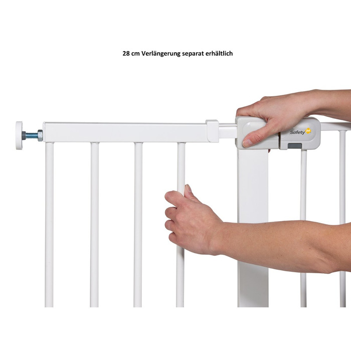 Захисний бар'єр для сходів Safety 1st Quick Close Plus, білий, металевий, розширюваний до 136 см
