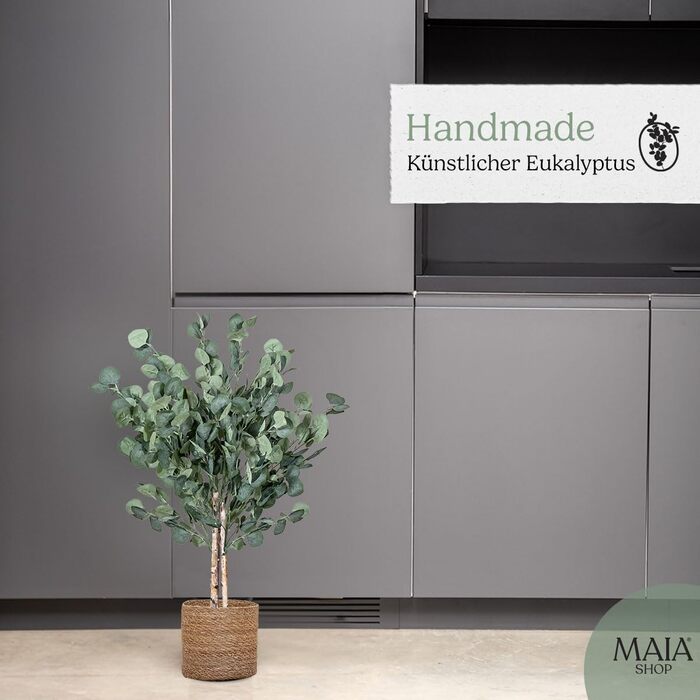 Штучний евкаліпт Maia Shop, декоративне дерево 105x70 см, пластикова рослина для декору вітальні