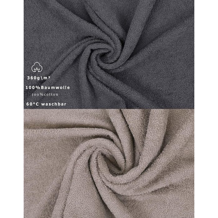 Набір рушників Betz Palermo 6 шт: 2 банних 70x140 см, 4 для рук 50x100 см, сауна-рушник, антрацит (Stone)