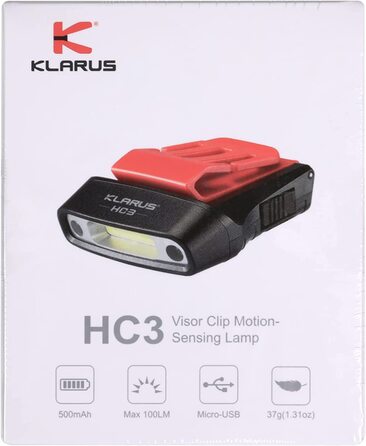 Klarus HC3 LED-ліхтар на кепку з білим і червоним світлом, сенсорним керуванням, 5 режимів, для полювання, кемпінгу та риболовлі