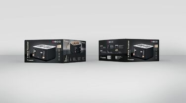 Тостер ECG ST 4768 Timber Black, 4 скибки, чорний, дерево