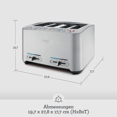 Тостер Sage The Smart Toast на 4 скибки, щітковий алюміній, електричний, для хліба