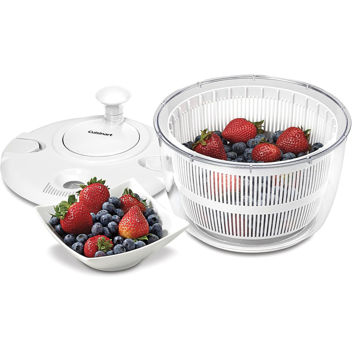 Салатниця-сушарка Cuisinart CTG-00-SAS велика 5л, біла - для миття, віджимання та сушіння салату, фруктів та овочів